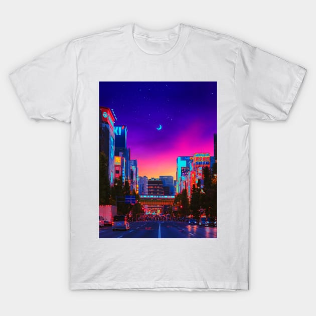 Shibuya nights T-Shirt by funglazie